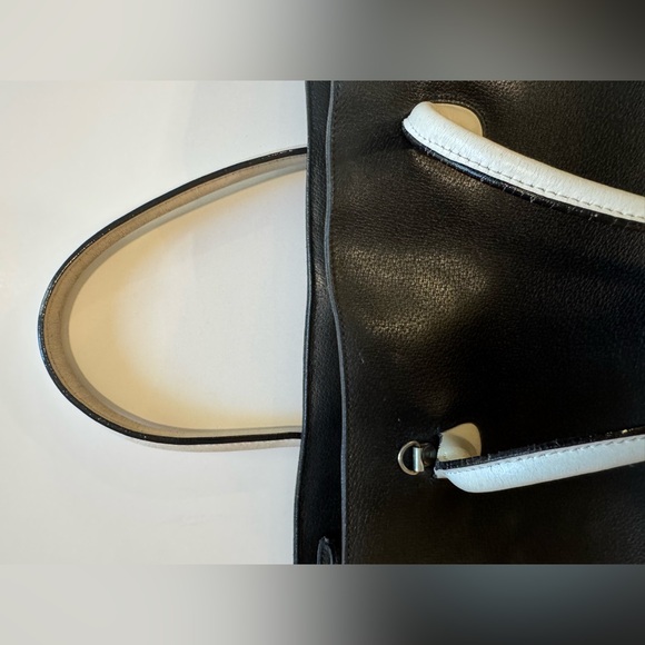 RARE Kesslord Paris France ๐ซ๐ท Leather Stylish Black and White Tote Bag Handbag - Picture 9 of 17
